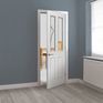 JB Kind Canterbury Grained Primed 2 Light Clear Glazed Glass Internal Door additional 2