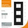 JB Kind Kedleston Black 3 Panel  Glazed Laminate Internal Door additional 4