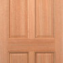 LPD Carolina 4 Panel Unfinished Hardwood M&T Unglazed Front Door additional 1