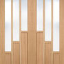 LPD Coventry Unfinished Oak 3 Light Glazed Internal Rebated Door Pair additional 1