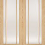 LPD Lincoln Unfinished Oak Glazed Internal Rebated Door Pair additional 1