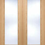 LPD Vancouver Pre-Finished Oak Glazed Internal Rebated Door Pair additional 1