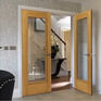 JB Kind Medina Pre-Finished Oak 1 Light Glazed Internal Door additional 2
