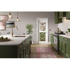 LPD Orly Honeycomb Pattern White Primed 23 Light Glazed Internal Door alternative