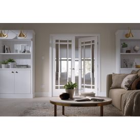 LPD Manhattan White Primed 9 Light Glazed Rebated Internal Door Pair alternative