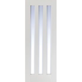 LPD Utah White Primed 3 Light Vertical Clear Glazed Internal Door