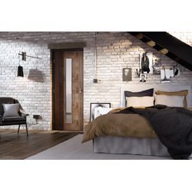 LPD Sofia 1 Light Glazed Pre-Finished Walnut Internal Door alternative