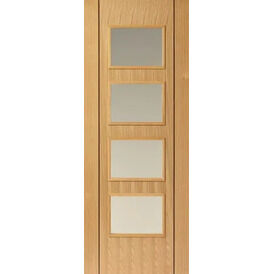 JB Kind Blenheim 4 Light Pre-Finished Real Oak Internal Door