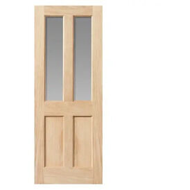 JB Kind Severn Unfinished Real Oak 2 Light Glazed Internal Door