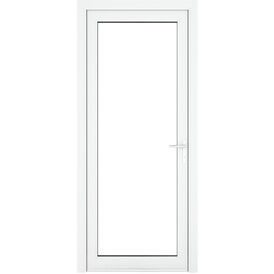 Crystal White uPVC Full Glass Clear Double Glazed Single External Door (Left Hand Open)