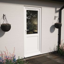 Crystal White uPVC 2 Panel Clear Double Glazed Single External Door (Right Hand Open) alternative