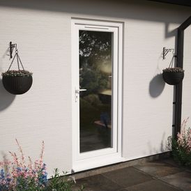 Crystal White uPVC Full Glass Obscure Double Glazed Single External Door (Right Hand Open) alternative