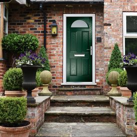 Crystal Classic Dark Green 1 Light Glazed GRP Composite Front Door - 2055mm x 920mm alternative