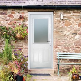 Crystal Modern White 1 Light Glazed GRP Composite Front Door - 2055mm x 920mm alternative