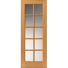 JB Kind Gisburn 10 Panel Real Oak Glazed Internal Door