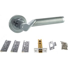 Atlantic Hawaii Satin Chrome/Polished Chrome Door Handle Pack