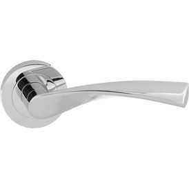 Eco Aqua Aluminium Door Handle on Round Rose (Pair)