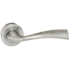 Eco Wave Aluminium Door Handle on Round Rose (Pair) alternative