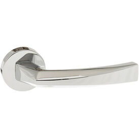Forme Crystal Lever Door Handle on Round Rose (Pair)