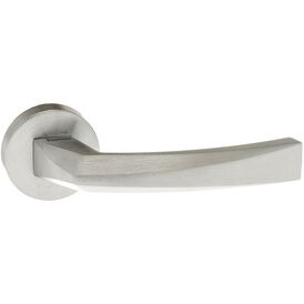 Forme Crystal Lever Door Handle on Round Rose (Pair)