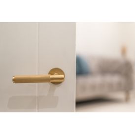 Millhouse Brass Crompton Door Handle on Round Rose (Pair) alternative