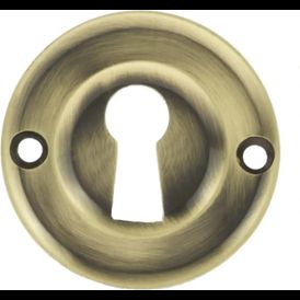 Old English Solid Brass Open Key Hole Escutcheon (Pair) alternative