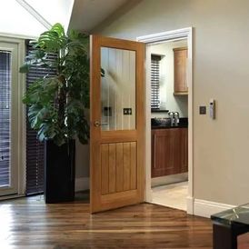 JB Kind Thames Unfinished Oak 1/2 Light Glazed Internal Door alternative