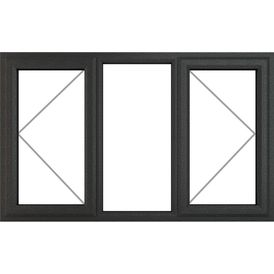 Crystal Left/Right Side Hung Fixed Centre uPVC Clear Double Glazed Window - Grey alternative
