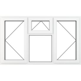 Crystal Left/Right Side Hung Top Opener Over Fixed Centre Light uPVC Clear Double Glazed Casement Window - White alternative