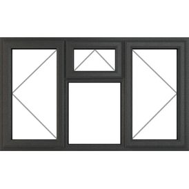 Crystal Left/Right Side Hung Top Opener Over Fixed Centre Light uPVC Clear Double Glazed Casement Window - Grey alternative