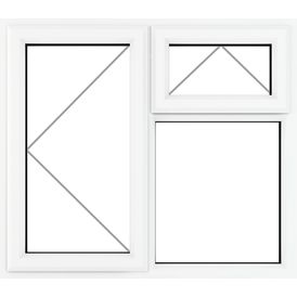 Crystal Left Hand Side Hung Top Opener Over Fixed Light uPVC Clear Double Glazed Window - White alternative