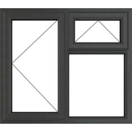 Crystal uPVC Left-Hand Side Hung Top-Opening Over Fixed Double Glazed Window – Light Grey alternative