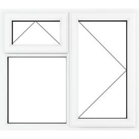 Crystal uPVC Right-Hand Side Hung Top-Opening Over Fixed Double Glazed Window – White alternative