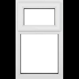 Crystal uPVC Top Hung Opening Over Fixed Light Double Glazed Window - White
