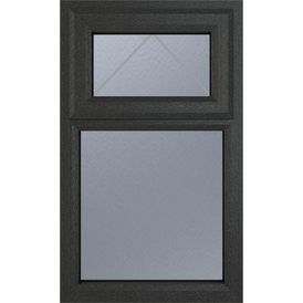 Crystal Top Hung Opening Over Fixed Light uPVC Double Glazed Window - Grey alternative