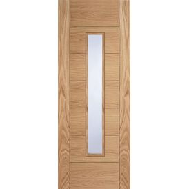 Mendes Pre-Finished Oak Corsica 18G Clear Glazed FD30 Fire Door