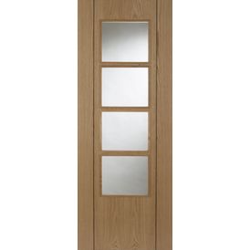 Mendes Pre-Finished Oak Vision 4 Light Clear Glazed Door