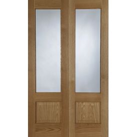 Mendes Chiswick Pre-Finished Oak Clear Glazed Rebated Internal Door Pair