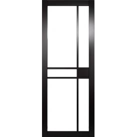 Mendes Naples Clear Glazed Black Primed Industrial Door