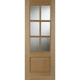 Mendes Unfinished Oak Iris 6 Light Clear Glazed Raised Mould Door