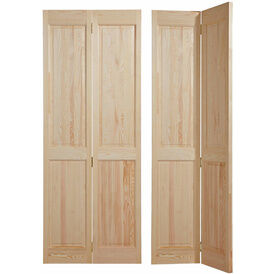 Unfinished Pine Victorian-Style 4 Panel Bi-Fold Door