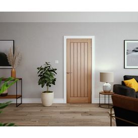 Door Giant Cottage-Style Oak Veneer Unfinished FD30 Fire Door alternative