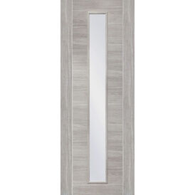 XL Joinery Forli White Grey Clear Glazed Laminated Internal Door