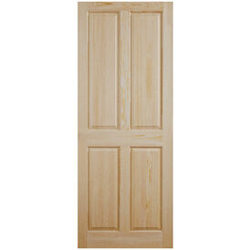 Unfinished Pine Victorian-Style 4 Panel Internal Door
