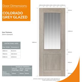 JB Kind Colorado Grey Glazed Internal Door alternative