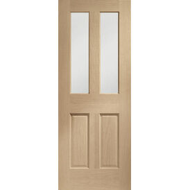 XL Joinery Malton Pre-Finished Oak 2 Light Bevelled Glass Internal Door