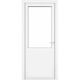 Crystal White uPVC 2 Panel Clear Triple Glazed Single External Door (Left Hand Open)