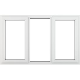 Crystal Left/Right Side Hung Fixed Centre uPVC Clear Triple Glazed Window - White