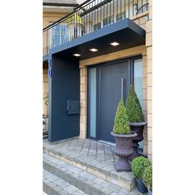 Alumasc Skyline BS150 Aluminium Door Canopy With LED Downlight &amp; Mailbox - Anthracite Grey alternative