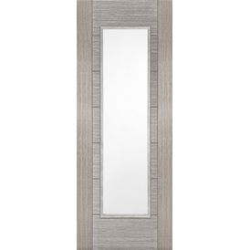 Mendes Corsica Light Grey 1 Light Clear Glazed Pre-Finished Internal FD30 Fire Door